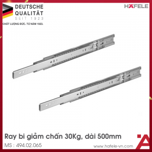 Ray bi giảm chấn 500mm Hafele